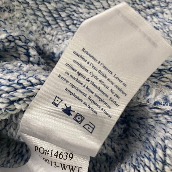 Faherty Whitewater blue textured Pullover Sweatshirt soft Organic Cotton Blend M - Picture 5 of 9
